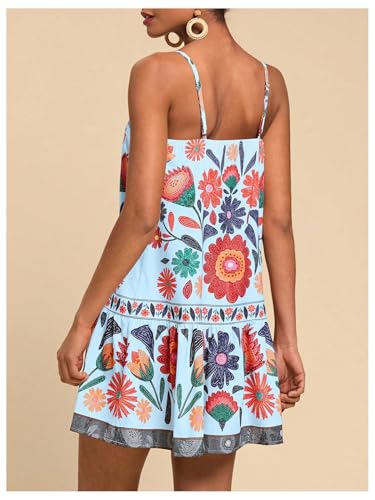 Image of Floerns Women's Sleeveless Cami Dress Floral Flounce Hem Summer Short Dresses