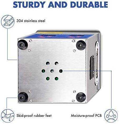 Ultrasonic Cleaner 200W Heated Parts Cleaner 2L (1.5L liquid capacity) for Carburetors Injectors Guns Bullets Brass and Jewelry Professional Ultrasonic Bath DAREFLOW Gifts for Men Upgrade — view 4