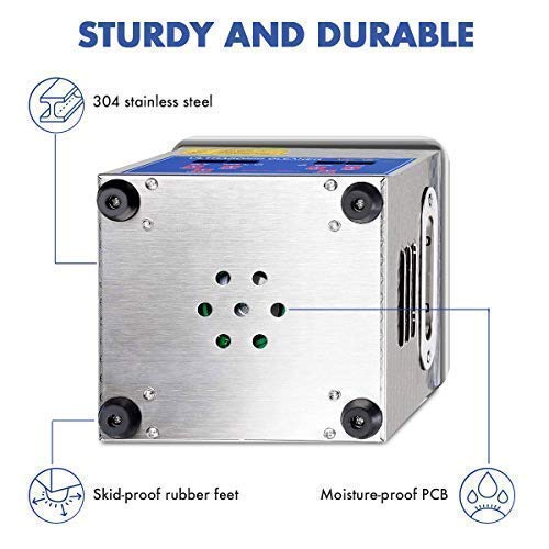 Dareflow Limpador De Peças Ultrassônico 200 W Aquecido 2L(Capacidade De Líquido De 1,5 L) Para Peque