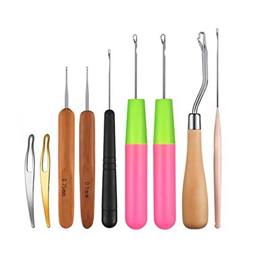 HEALLILY 9Pcs Dreadlock Conjunto de Ferramentas Trava Gancho Trava Dreadlocks Ferramenta Agulha de C