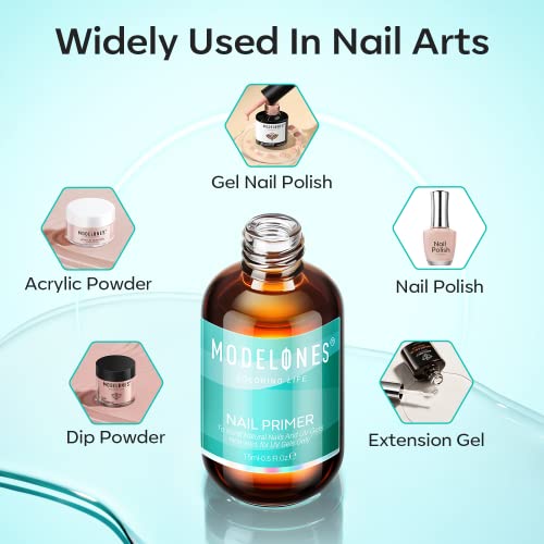 modelones Nail Primer for Gel Nail Primer for Nails 15ml Gel Polish