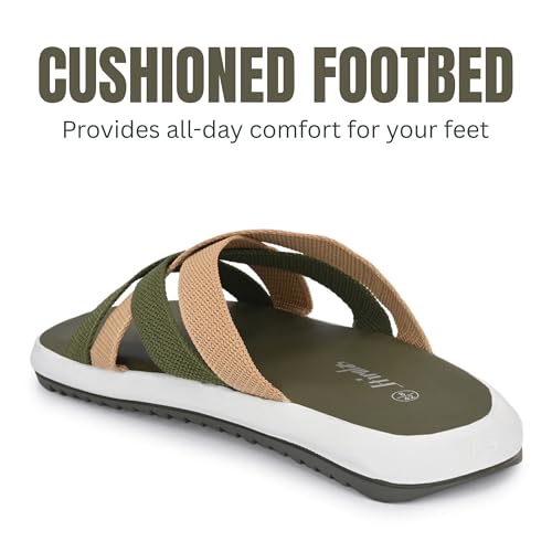 Image of Hirolas Men's Strappy Flip-Flop Slider Slippers