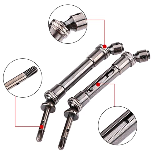 Dioche Slash 2Wd Antriebswellen Slash 2Wd Metallantriebswelle Edelstahl 45# 2 Stück Hintere Metallantriebswelle für Slash 1 10 Short Truck Sla017 Sla018 RC-Autoteile