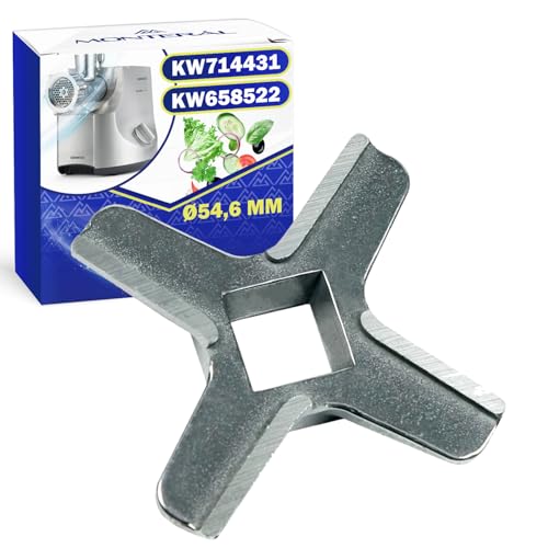 MONTERAL Couteau pour Hachoir a Viande Ø54,6 mm en Acier Inoxydable Possède le Code D'origine KW658522 KW714431 pour Kenwood - Garantie de 10 Ans