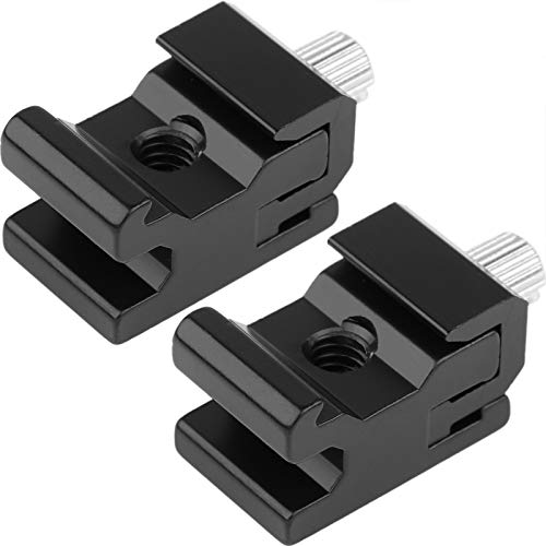 Blitzschuh Adapter mit 1/4’’ Schraubenloch ChromLives 2 Stücke Universal Metall Blitzschuh Einstellbare Metall Blitzschuhhalterung kompatibel mit...