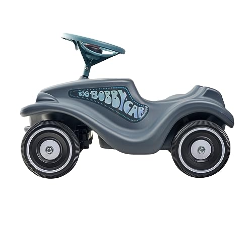 BIG Bobby Car Classic Eco - Rutschauto ab 1 Jahr aus Recycling-Material mit Lenkrad und Hupe, für Kinder von 1-5 Jahre (bis 50 kg), Anthrazit mit bunten Aufklebern – Bild 3
