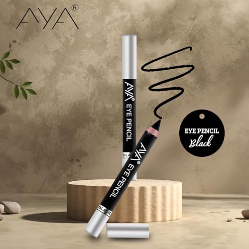 Image of AYA Eye Pencil for Kajal /Eyeliner, Set of 6 (Black, Blue, Brown, Green, Golden and Silver)