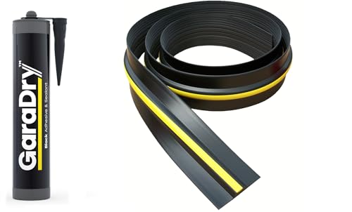 15mm High Garage Door Threshold Seal Kit 2.21m Length | Flexible PVC | Complete Kit Includes Adhesive | GaraDry