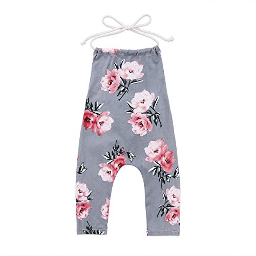 Newborn Kids Baby Girls Floral Strap Halter Bodysuit Romper Jumpsuit Outfits Sunsuit Clothing