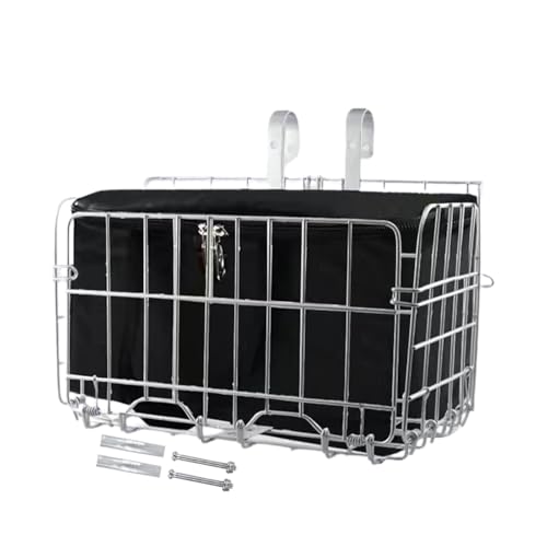 Volver Cesta de bicicleta,Cesta de bicicleta | Cesta plegable de metal para bicicleta - Bolsa escolar para bicicleta con bolsillo interior extraíble, cesta de almacenamiento frontal para bicicletas