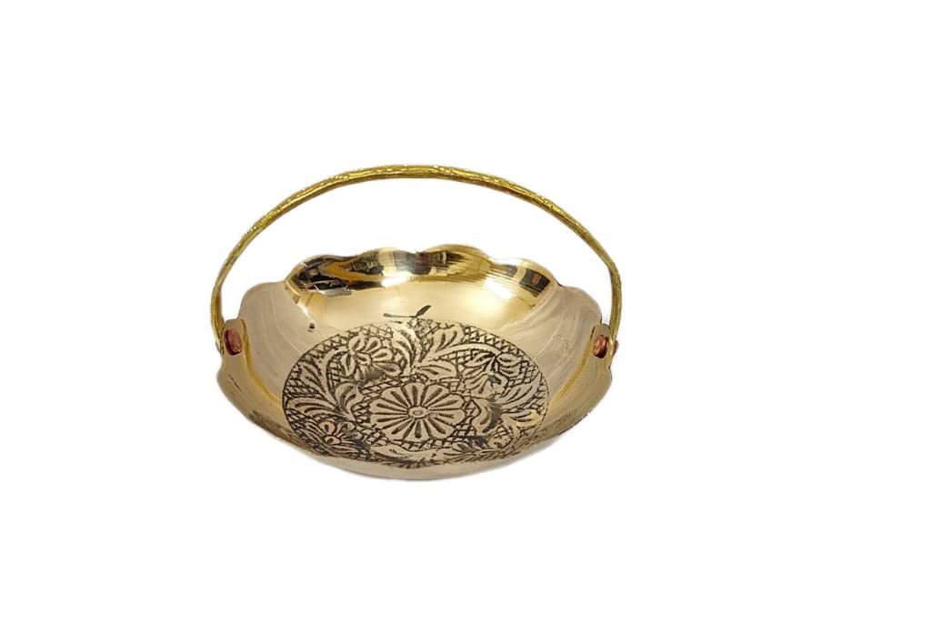 A V Gifts And Handicrafts Brass and Metal Flower Basket Miniature Toy-image-15