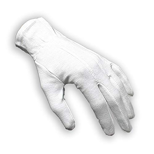 Gloves Legend - Size Large - 10 Pair (20 Gloves) 100% White Cotton Marching Band Parade Formal Dress Gloves