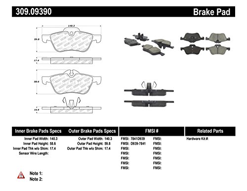 Image of StopTech 309.09390 Sport Brake Pads with Shims and Hardware
