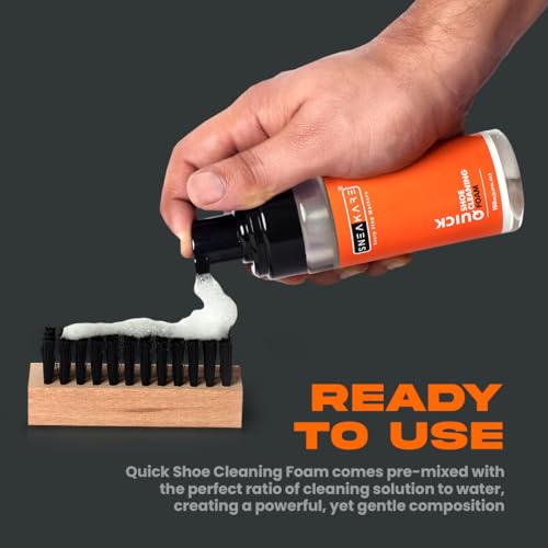SNEAKARE Quick Shoe Cleaning Kit Shoe Cleaner & Medium Bristle Shoe Brush, White Shoe Cleaning Kit, Shoe Cleaner Kit For Sneaker,Sports Shoe Cleaner Foam Spray (Image - 4)