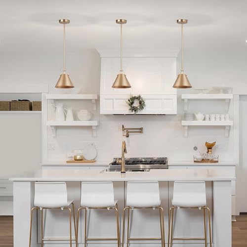 Gepow PENDANT LIGHTS KITCHEN ISLAND Gold Kitchen Pendant Light Fixtures, Modern Cone Pendant Lighting For Kitchen Island thumb #3