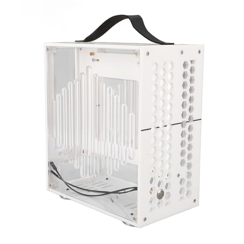 Gabinete para PC de escritorio DIY Dpofirs, diseño hueco con flujo de aire 360 grados, Miniatura ITX, color blanco miniatura 2