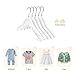 Nature Smile Kids Baby Children Toddler Wooden Shirt Coat Hangers with Notches and Anti-Rust Chrome Hook Pack of 10 (White)