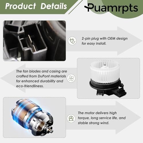 Image of AC Blower Heater Motor Compatible with - Subaru vehicels - Crosstrek 2018-2023, Impreza 2017-2022, 2020-2023 Legacy & Outback - Replace# PM4818, 75117, 72223FL00A