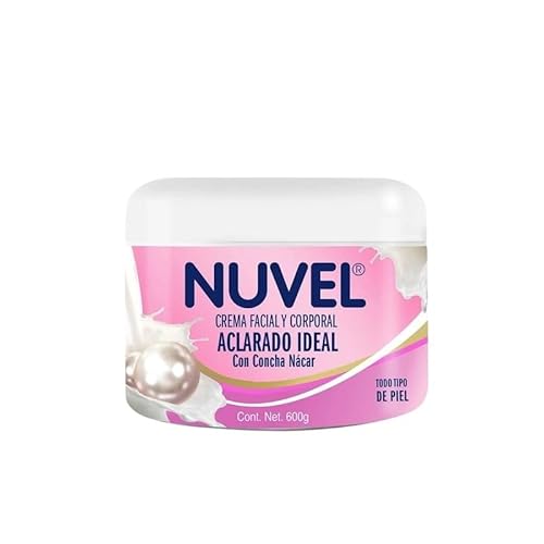 NUVEL Concha Nácar Facial & Body Cream, Skin Lightening & Even Tone Moisturizer, Pearl Extract Cream for All Skin Types, 600 g
