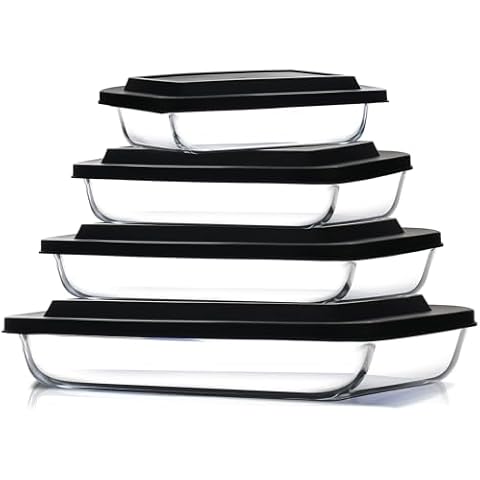 Eatex 4-Pack Glass Food Storage Containers Cover