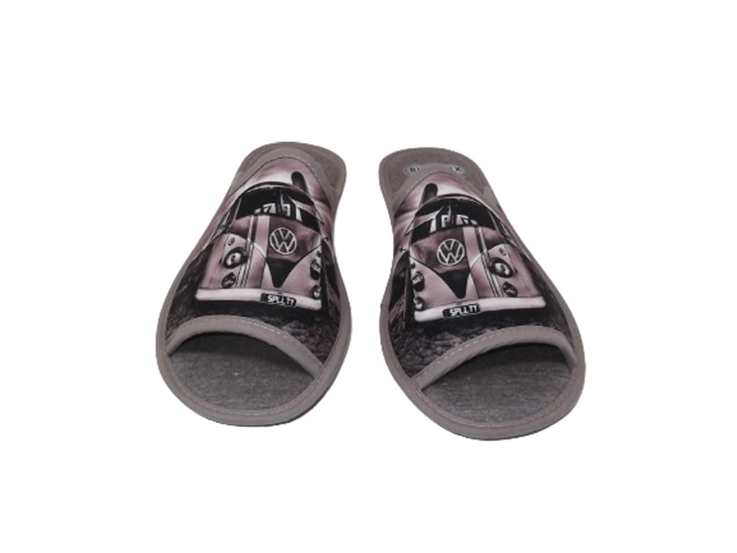 Biorelax Zapatillas de Estar por Casa Hombre/Puntera Abierta/Empeine: Lona/Suela: Goma/Cámarade Aire/Dibujo Furgoneta