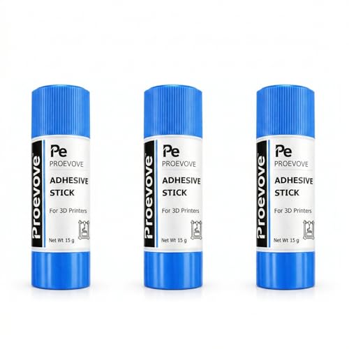 Image of Proevove 3D Printer Bed Adhesive Stick - Pack of 3 (15g Each) | PVP Glue for PLA, ABS, PETG, TPU | Strong Build Plate Adhesion | Washable & Non-Toxic | 3D Printing Essential (3)