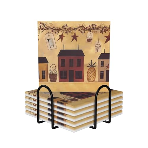 Dessous de verre absorbants style maison beige pour vos apéritifs et moments de détente