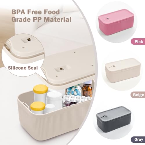 Image of Lockable Storage Box, Small Lock Box with Combination Code for Phone /Medicine Safe /Food Home /Refrigerator /Office /Personal Items /Travel /Gift,9.25 x 5.04 x 3.62''