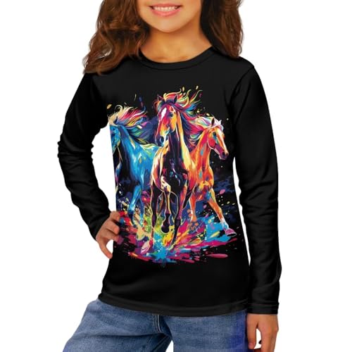 Girl's T Shirts Long Sleeve Soft Tee Kids Boys Crewneck Graphic Shirts Tops Fall Outfit Clothes for Youth Toddler3