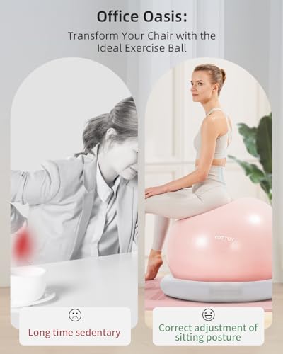 Image of YOTTOY Balance Ball Chair,Exercise Ball Ring and Yoga Ball Chair for Office Use