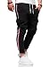 Produktbild behype. Herren Lange Cargo Trainingshose Jogging-Hose Sport-Hose Side-Stripe 60-8100 (M, Schwarz)