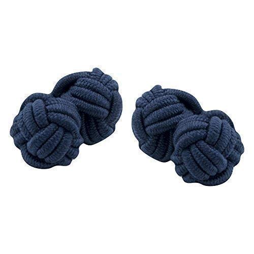 Funky Cufflinks~comClassic Navy Elastic Knot Cufflinks