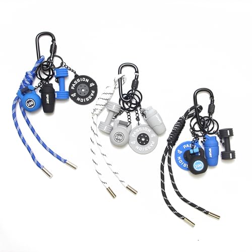 HEYTRCO 18PCS Fitness Keychain Set, Gym-Themed Charms with...