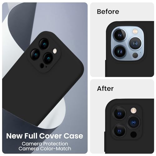 Image of FireNova Designed for iPhone 13 Pro Max Case, Silicone [Camera Protection] Phone Case, Soft Anti-Scratch Microfiber Lining Inside, 6.7 inch, Black