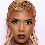 Short Pixie Cuts Hair Wigs African American Short Wig Female Hairstyles (9627-huangse)