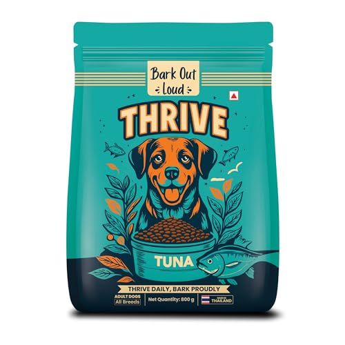 Image of Thrive- Bark Out Loud Real Tuna Fish Dry Dog Food | Antioxidants, Omega, Multivitamins | Yucca for Digestion (800 gm)