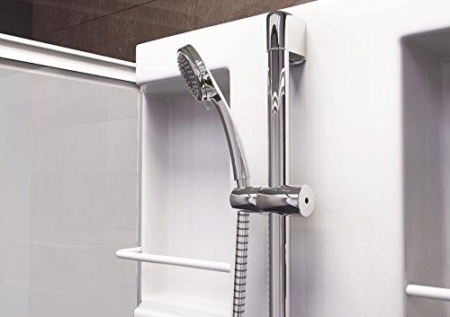 Wellnessdusche Fertigdusche Komplettdusche Duschtempel, 80×80 cm, Sicherheits- Glas matt, Profile weiß, Siena-5