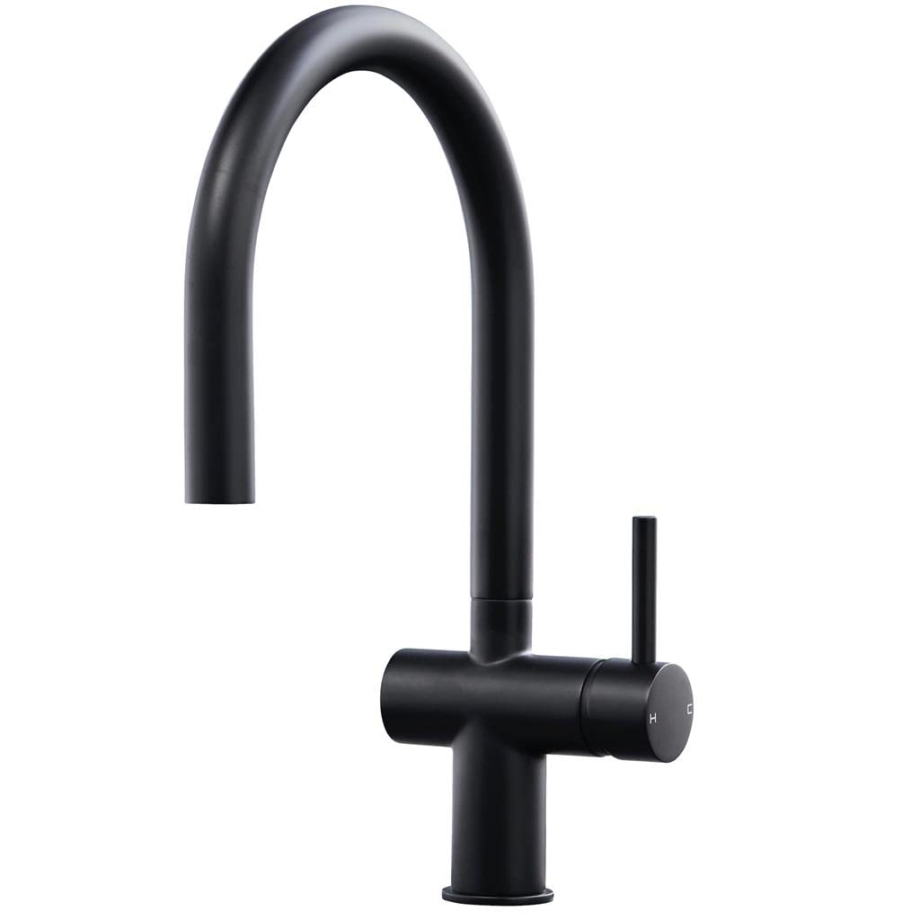 Liquida Black W19bl Single Lever Pull Out Head Kitchen Mixer Tap