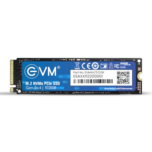 Image of EVM 512GB NVMe Gen 3x4 Internal SSD (2280) - Upto 3500MB /s Read & 2800MB /s Write | PCIe 3.0 M.2 Solid State Drive for Gaming, Laptops & Desktops | Shock Resistant & 5-Year Warranty (EVMNV /512GB)