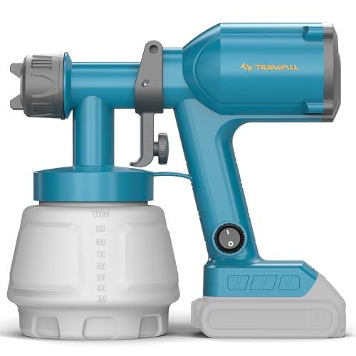 TILSWALL Cordless Paint Sprayer Compatible with Dewalt 20V Battery (Battery Not Included), Portable Spray Paint Gun with 33.8 fl oz Container, 3 Spray Modes for House Fence Wall Wood Furniture