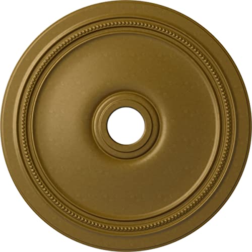 Image of Ekena Millwork CM24DIGLS Diane Ceiling Medallion, 24 inchOD x 3 5 /8 inchID x 1 1 /4 inchP (Fits Canopies up to 6 1 /4 inch), Hand-Painted Gold