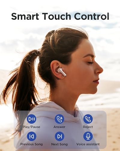 Image of PISEN Wireless Earbuds in-Ear Headphones - P1 Bluetooth 5.3 HiFi Stereo Bluetooth Earbuds with Mic in-Ear Call, IPX5 Waterproof Sport Lightweight Ear Buds Wireless Bluetooth for Phone, White