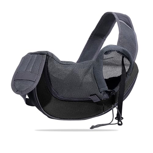 Image of Kraptick Pet Sling Carrier, Pet Carrier Bag for Shitzu Puppy, Cat, Rabbit with Comfortable Adjustable Pouch Single Shoulder Carry Tote Handbag for Pets, Large Size (Black)