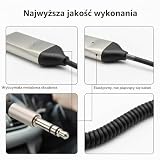 Adapter Aux Bluetooth do samochodu, odbiornik Bluetooth 5.3 z gniazdem 3,5 mm, zasilanie USB, połączenia bez użycia rąk, strumieniowanie muzyki, Plug-and-Play, podwójne połączenie do samochodu i
