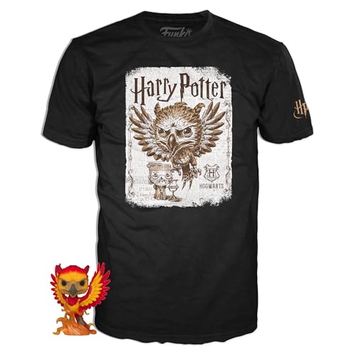 Funko Pop! & Tee: Harry Potter - Patronus DD - Medium - T-Shirt - Clothes With Collectable Vinyl Figure - Gift Idea - Toys and Short Sleeve Top for Adults Unisex Men and Women - Official Merchandise