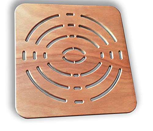 Castelmerlino Caillebotis de douche en contreplaqué Okumè marine 50x50 cm pour receveurs de douche 70x70 cm