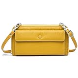 [imeetu] スマホショルダー スマホポーチ レディース ミニショルダーバッグ 長財布 本革 おしゃれ 斜め掛け 肩掛け（イエロー）