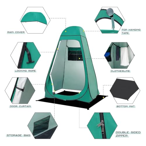 Tente de toilette portable et pliante avec protection intimité totale
