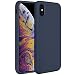 Miracase Liquid Silicone Case Compatible with iPhone Xs Max 6.5 inch (2018), Gel Rubber Full Body Protection Shockproof Cover Case Drop Protection Case (Navy Blue)