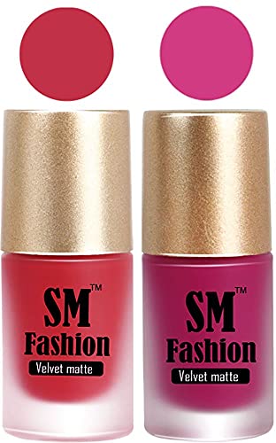 Image of Nail Polishes, Baby Pink-Magenta Velvet Matte Nail Paint Combo Set of 2 Pcs 7ml each